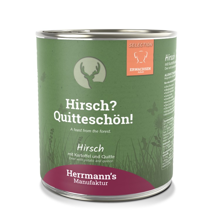 Herrmanns Selection Adult Hirsch, Kartoffel und Quitte 6 x 800 g