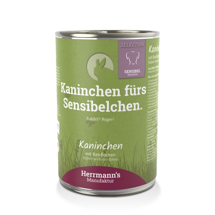 Herrmanns Selection Sensible Kaninchen mit Reisflocken 12 x 400 g
