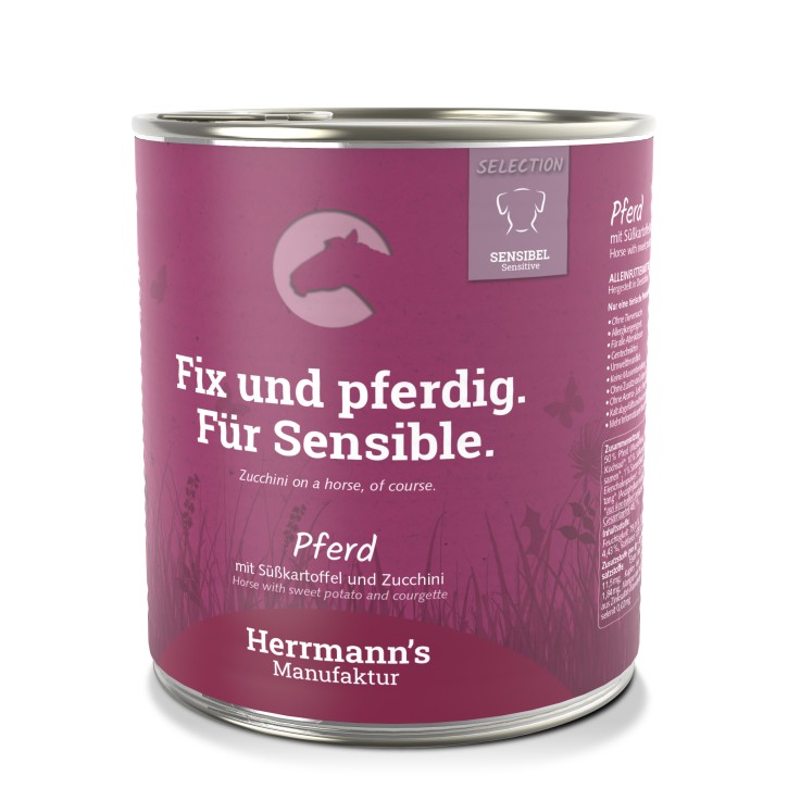 Herrmanns Selection Sensible Pferd, Süßkartoffel und Zucchini 6 x 800 g