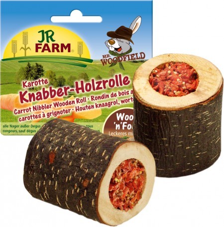 JR Farm Mr. Woodfield Knabber Holzrolle mit Karotten 5 x 150 g