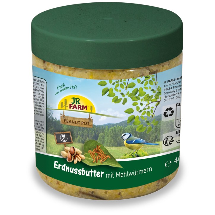 JR Farm Peanut Pot Erdnussbutter mit Mehlwürmern 5 x 400 g