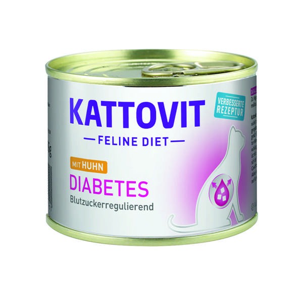 Kattovit Feline Diet Diabetes mit Huhn 12 x 185 g