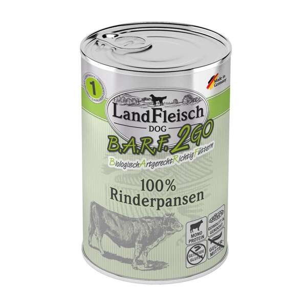 LandFleisch B.A.R.F. 2GO 100% aus Rinderpansen 6 x 400 g