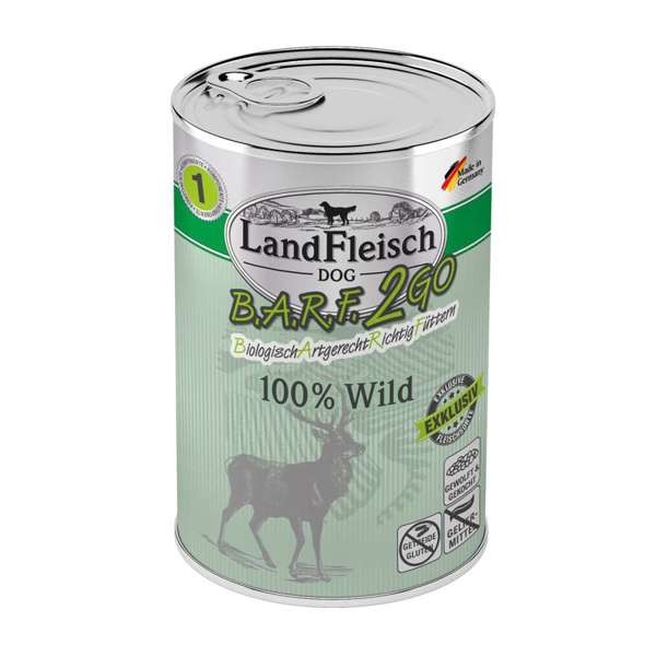 LandFleisch B.A.R.F. 2GO Exklusiv 100% vom Wild 6 x 400 g