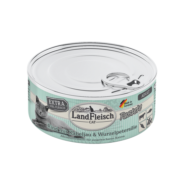LandFleisch Cat Adult Pastete Rind & Kabeljau 12 x 100 g