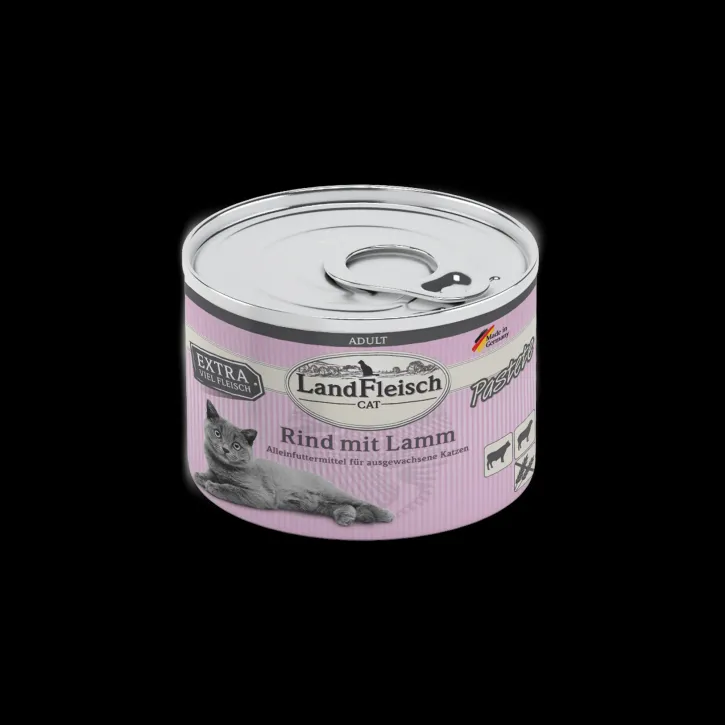 LandFleisch Cat Adult Pastete mit Rind mit Lamm 12 x 195 g