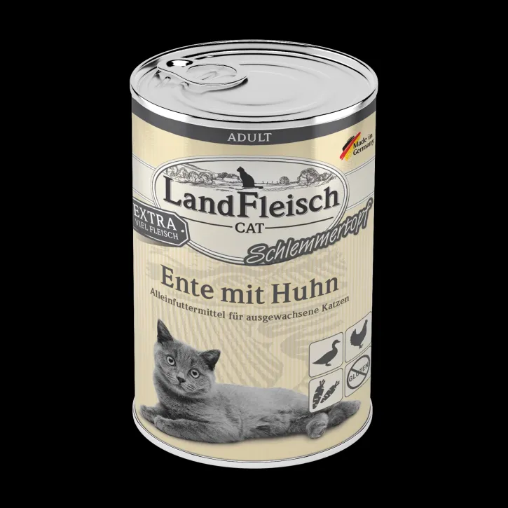 LandFleisch Cat Adult Schlemmertopf mit Ente und Huhn 12 x 400 g