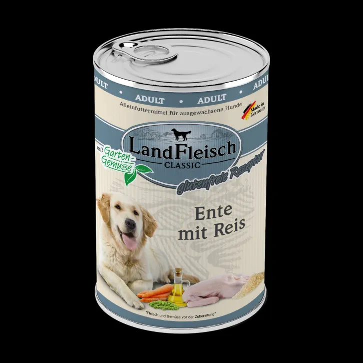 LandFleisch Dog Classic Ente mit Reis 12 x 400 g