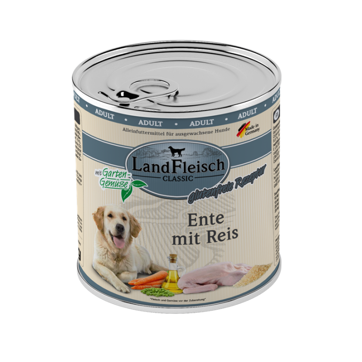 LandFleisch Dog Classic Ente mit Reis 6 x 800 g