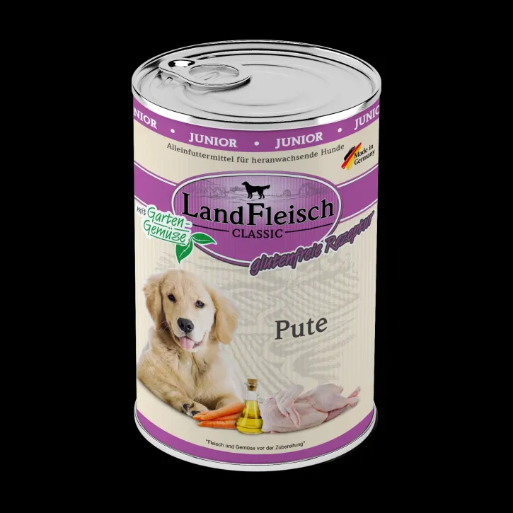 LandFleisch Dog Classic Junior Pute mit Gartengemüse 12 x 400 g