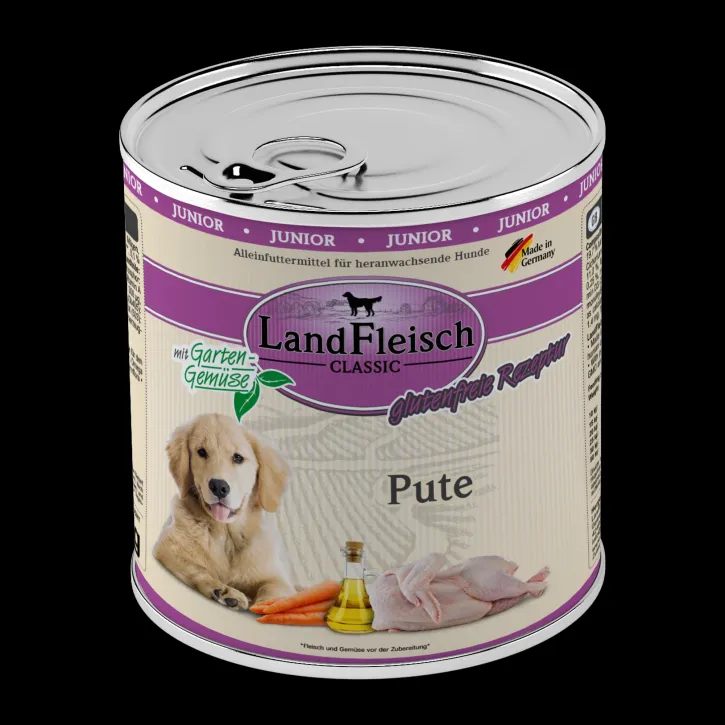 LandFleisch Dog Classic Junior Pute mit Gartengemüse 6 x 800 g