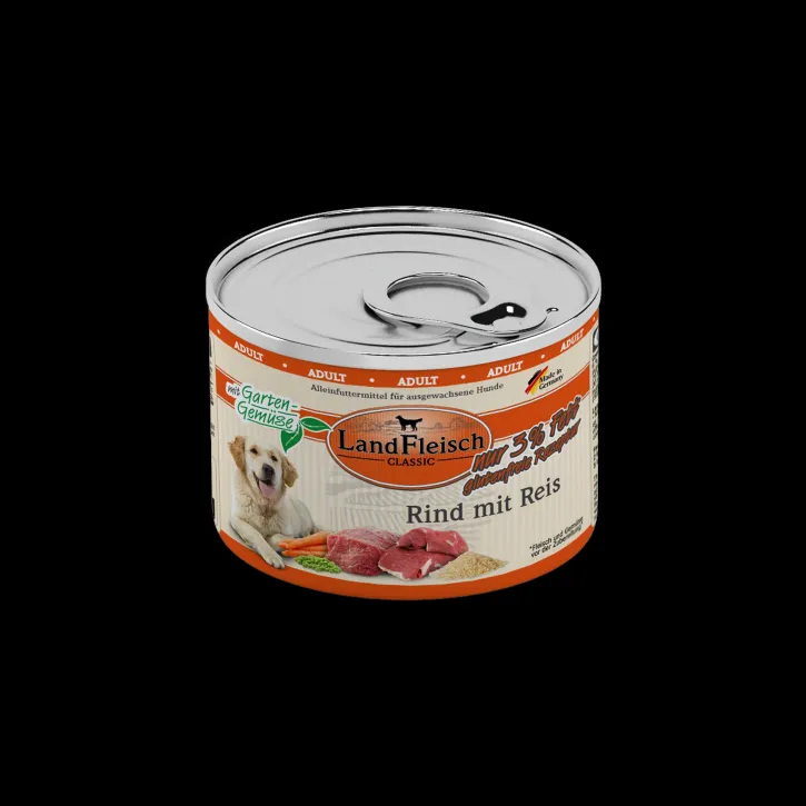 LandFleisch Dog Classic Rind mit Reis 12 x 195 g