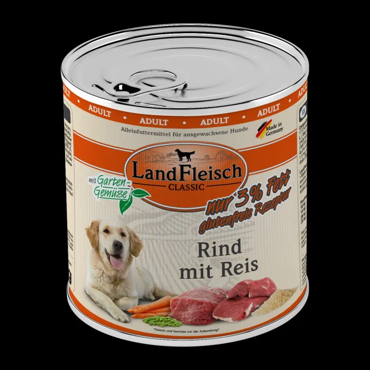 LandFleisch Dog Classic Rind mit Reis 6 x 800 g