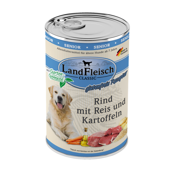 LandFleisch Dog Classic Senior Rind mit Kartoffeln 12 x 400 g
