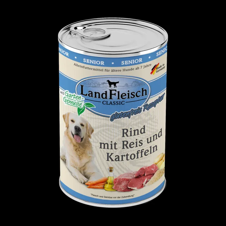 LandFleisch Dog Classic Senior Rind mit Kartoffeln 12 x 400 g