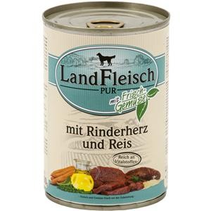 LandFleisch Pur mit Rinderherz und Reis 12 x 400 g