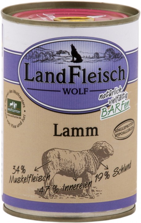 LandFleisch Wolf Sensibel mit Lamm 400 g
