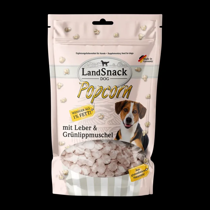 LandSnack Dog Popcorn mit Leber und Grünlippmuschel 12 x 100 g