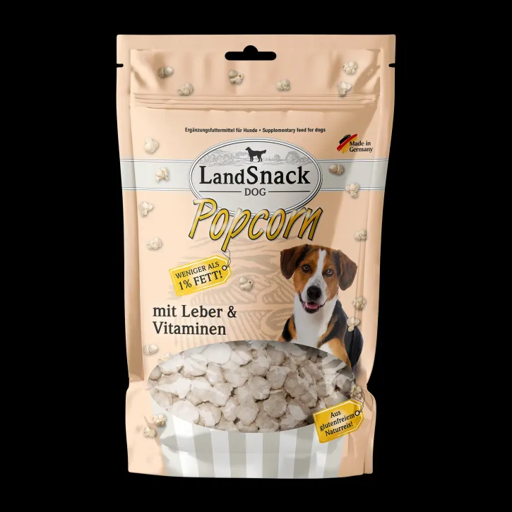 LandSnack Dog Popcorn mit Leber und Vitaminen 12 x 100 g
