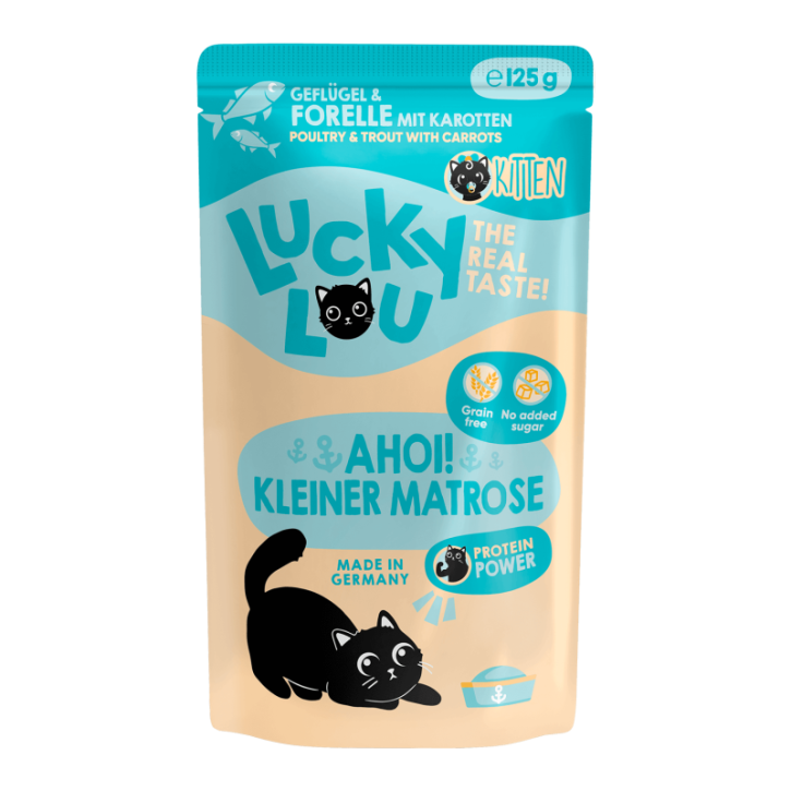 Lucky Lou Kitten Geflügel & Forelle 125 g