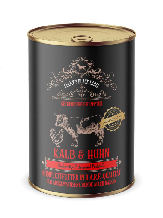 Luckys Black Label Huhn und Kalb an Kartoffeln 12 x 400 g