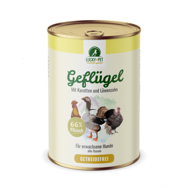 Lucky Pet Geflügel mit Karotten und Löwenzahn 400 g oder 800 g
