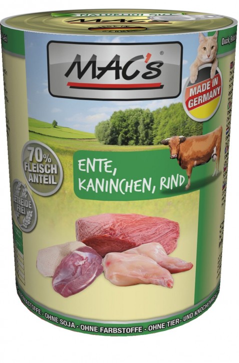 Macs Cat Ente & Kaninchen und Rind 12 x 400 g