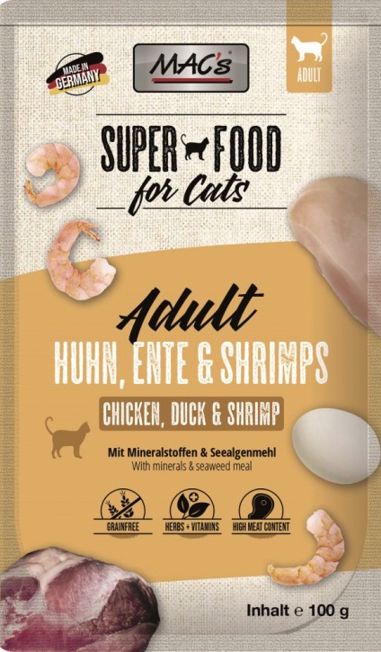 Macs Cat Huhn, Ente & Shrimps 12 x 100 g