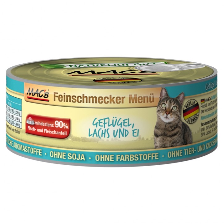 Macs Cat Feinschmecker Menü Geflügel & Lachs 12 x 100 g