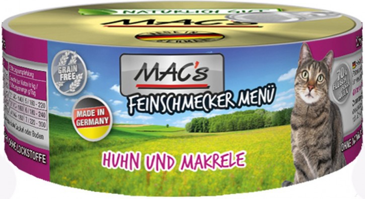 Macs Cat Feinschmecker Menü Huhn & Makrele 12 x 100 g