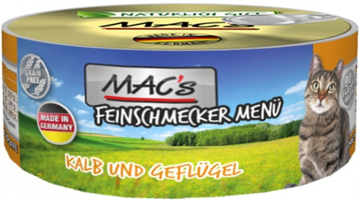 Macs Cat Feinschmecker Menü Kalb & Geflügel 12 x 100 g