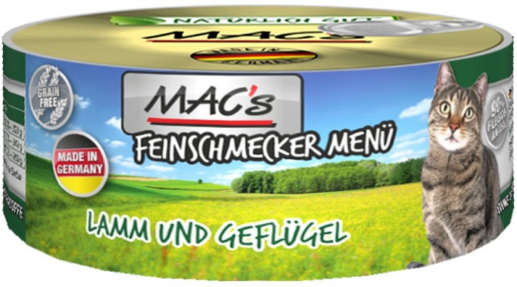 Macs Cat Feinschmecker Menü Lamm & Geflügel 12 x 100 g