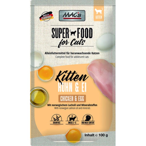 Macs Cat Kitten Huhn & Ei 12 x 100 g