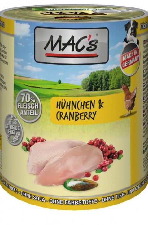 Macs Dog Hühnchen & Cranberry 12 x 400 g