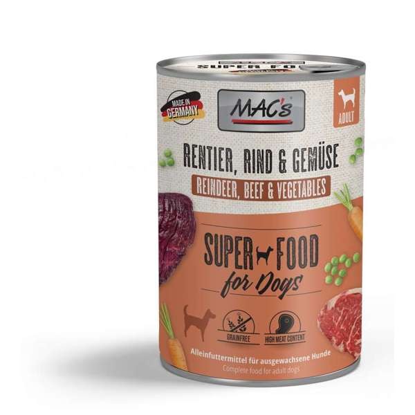 Macs Dog Rentier, Rind & Gemüse 12 x 400 g