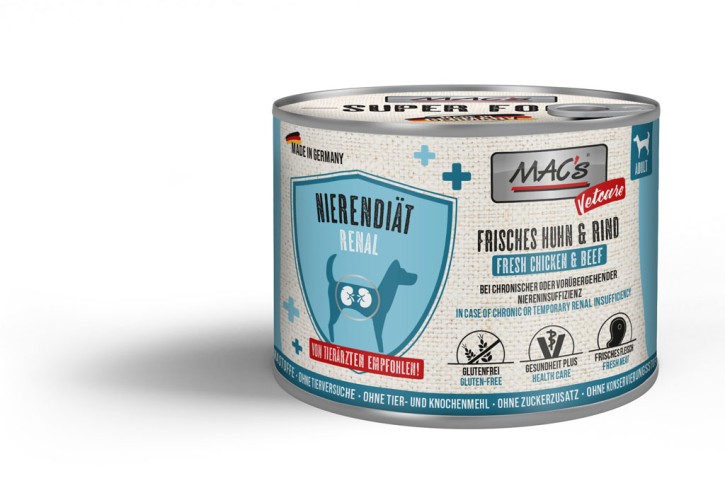 Macs Dog Vetcare Nierendiät Huhn & Rind 12 x 200 g