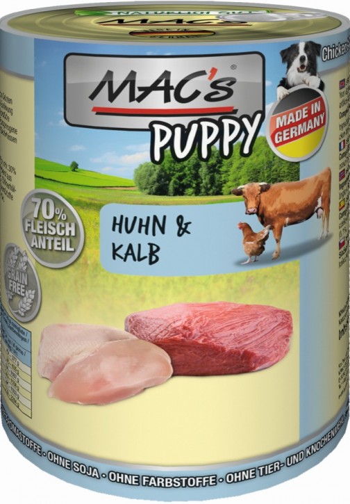 Macs Dog Welpen Geflügel, Herzen & Leber 12 x 400 g