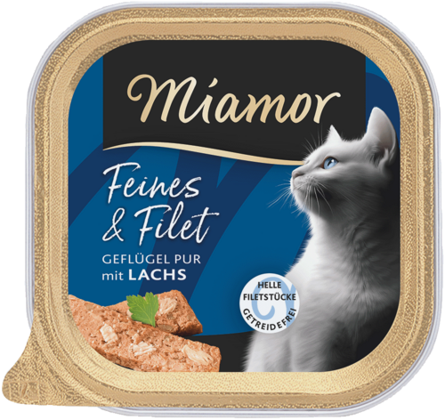 Miamor Cat Feines & Filet Geflügel Pur und Lachs 16 x 100 g