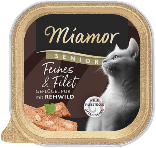 Miamor Cat Feines & Filet Senior Geflügel Pur und Rehwild 16 x 100 g