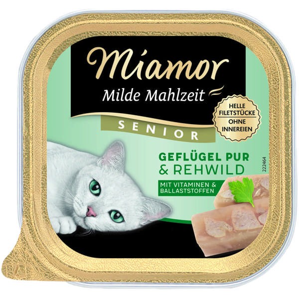 Miamor Milde Mahlzeit Senior Geflügel Pur & Rehwild 16 x 100 g