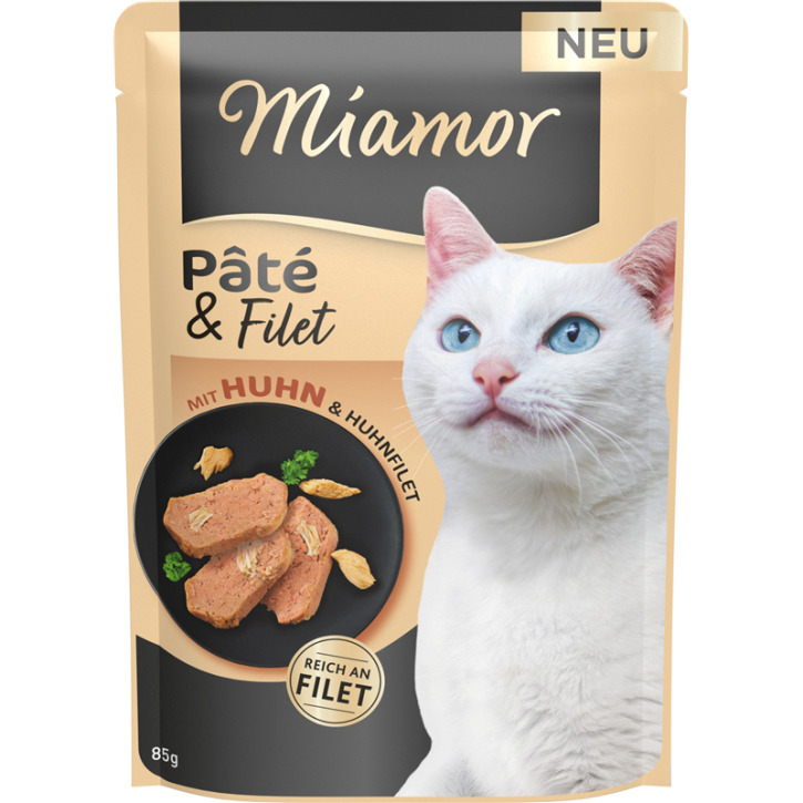 Miamor Pate und Filet mit Huhn & Huhnfilet 10 x 85 g