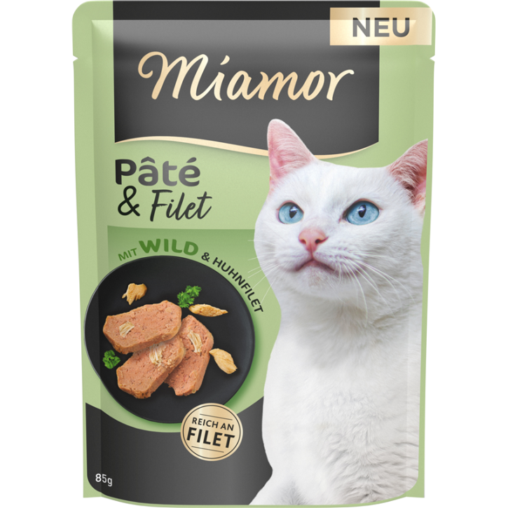 Miamor Pate und Filet mit Wild & Huhnfilet 10 x 85 g