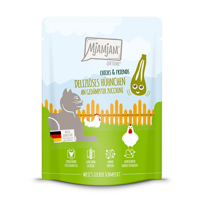 MjAMjAM Cat Chicks & Friends Huhn & Zucchini 125 g oder 300 g