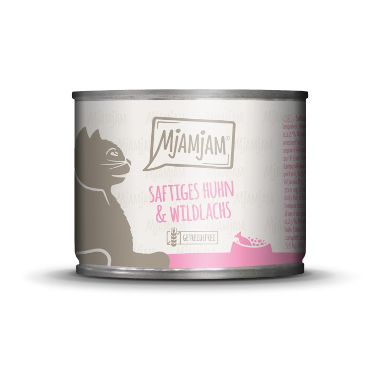 MjAMjAM Cat Huhn & Wildlachs 12 x 200 g