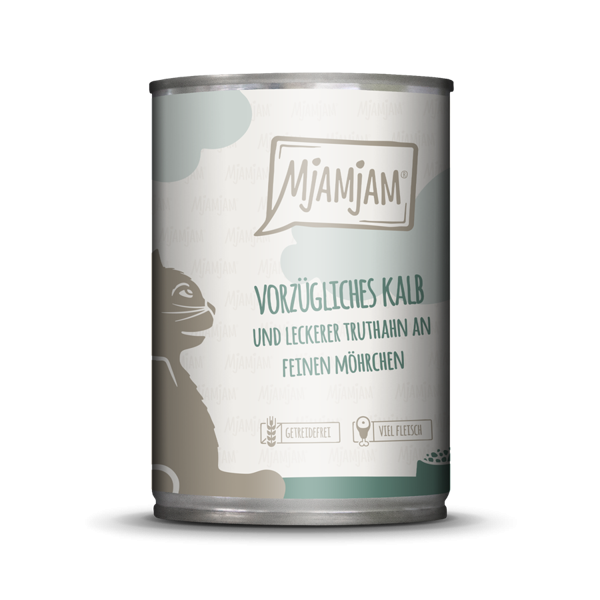 MjAMjAM Cat Kalb und Truthahn 200 g, 400 g oder 800 g