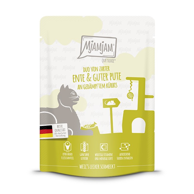 MjAMjAM Cat Quetschie Ente & Pute 125 g oder 300 g