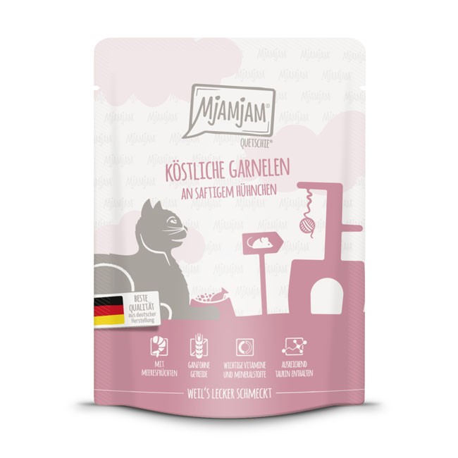 MjAMjAM Cat Quetschie Garnelen & Huhn 125 g oder 300 g