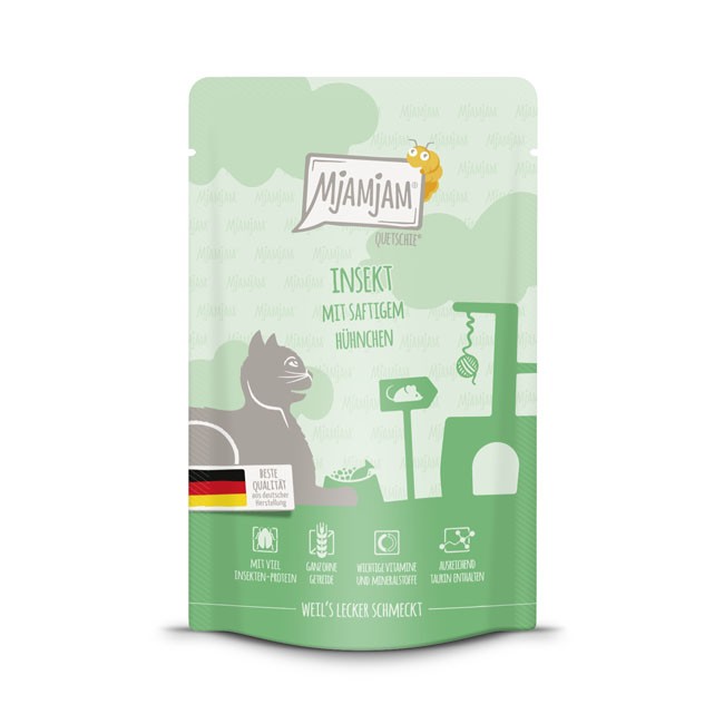 MjAMjAM Cat Quetschie Insekt & Huhn 12 x 125 g