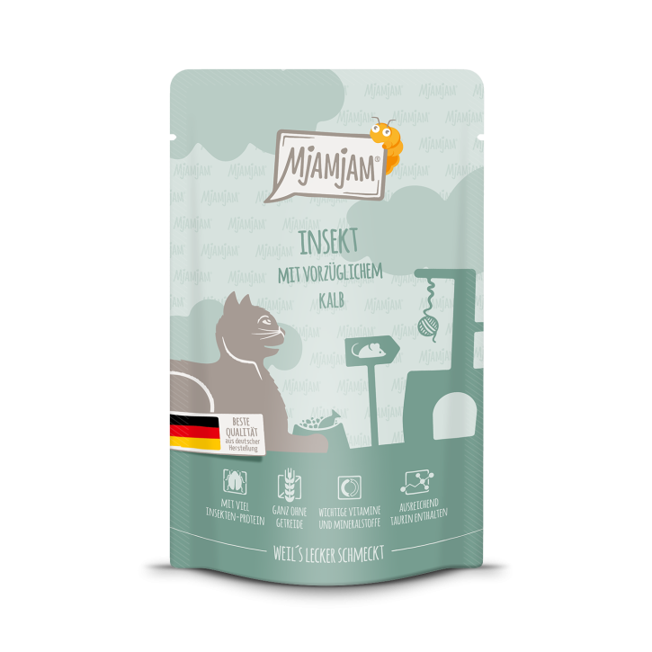 MjAMjAM Cat Quetschie Insekt & Kalb 12 x 125 g