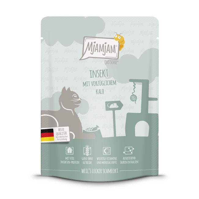 MjAMjAM Cat Quetschie Insekt & Kalb 125 g oder 300 g